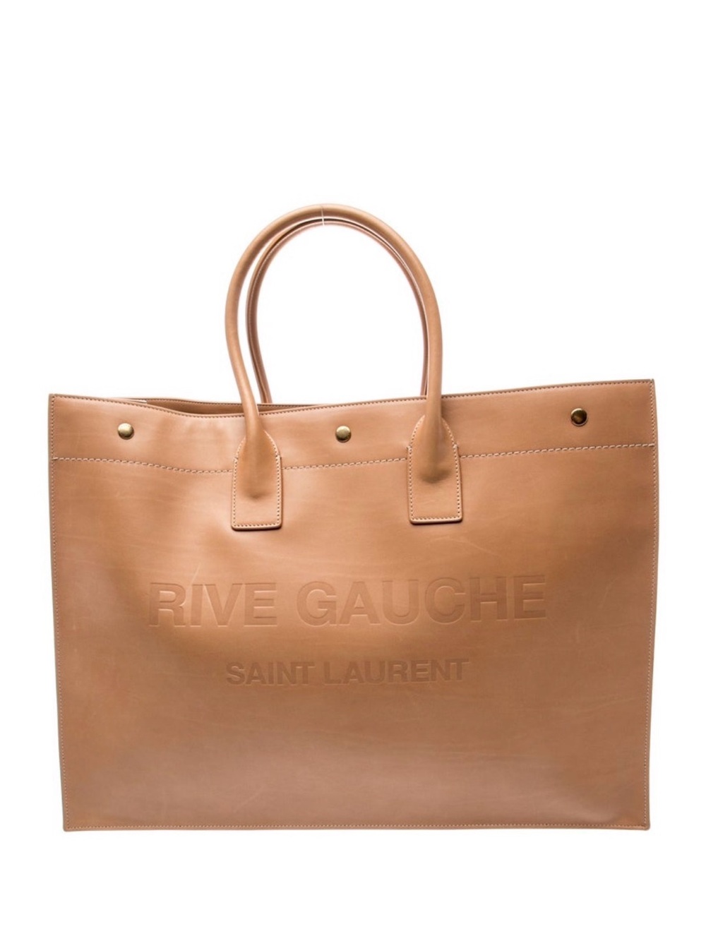 Saint Laurent Rive Gauche Leather Tote - Camel